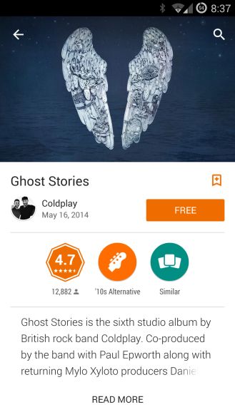 Fotografía - [Alerta Trato] Album 'historias de fantasmas' de Grab Coldplay de forma gratuita desde Google Play